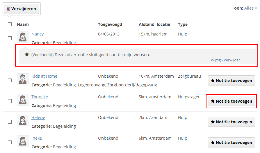 Een advertentie opslaan als favoriet