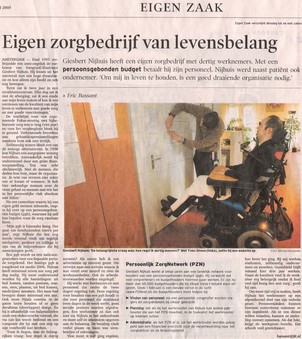 Financieel Dagblad interview met de Nationale hulpgids